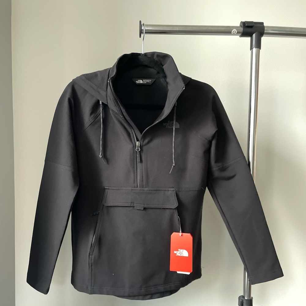 The North Face lightweight pullover half-zip jacket Black XS Windwall -BRAND NEW